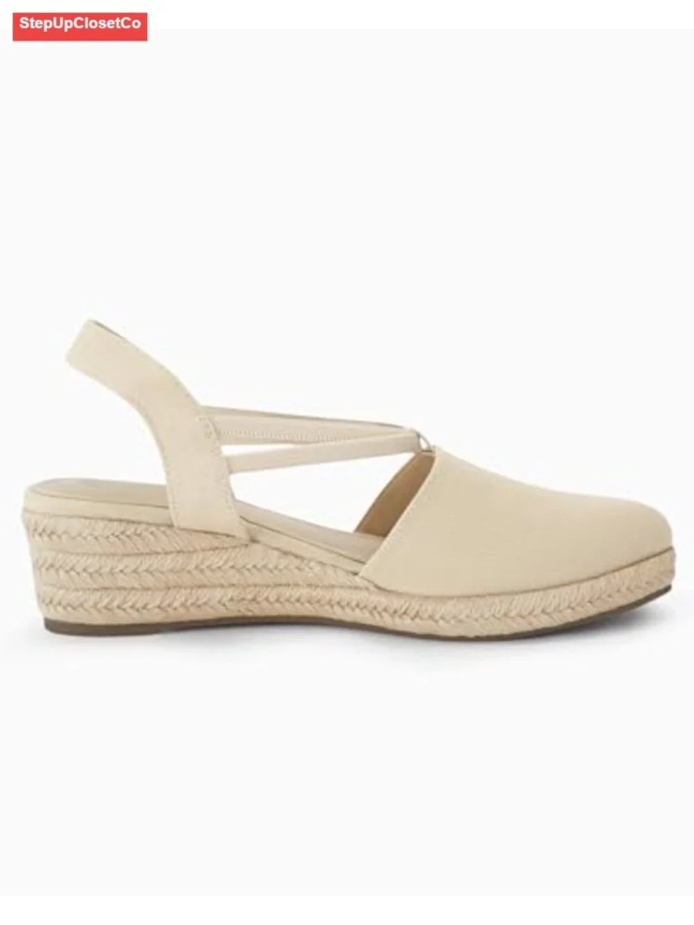 Women's Platform Wedge Espadrille Sandals Slingback Closed Toe Slip On Shoes
